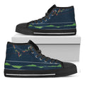 Stock Candlestick And Indicators Print Black High Top Sneakers
