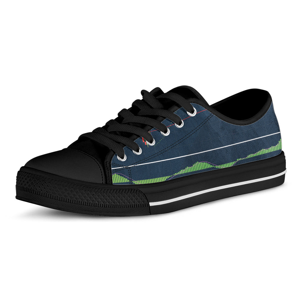 Stock Candlestick And Indicators Print Black Low Top Shoes