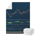 Stock Candlestick And Indicators Print Blanket