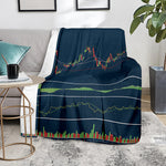 Stock Candlestick And Indicators Print Blanket