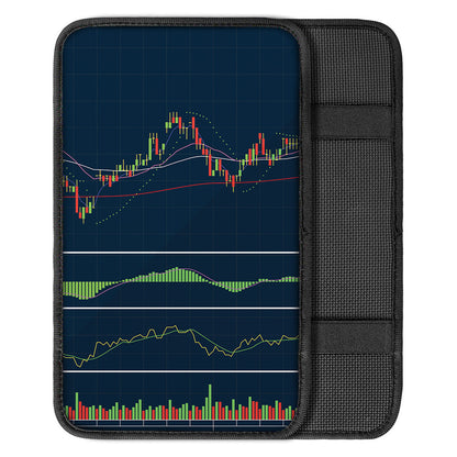 Stock Candlestick And Indicators Print Car Center Console Cover