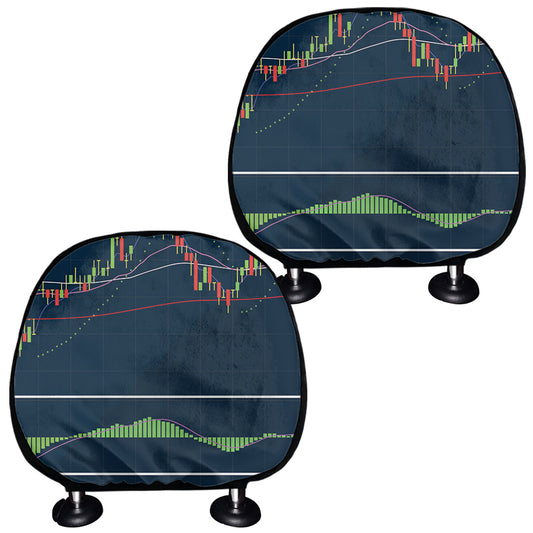 Stock Candlestick And Indicators Print Car Headrest Covers