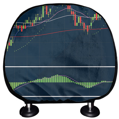 Stock Candlestick And Indicators Print Car Headrest Covers