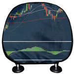 Stock Candlestick And Indicators Print Car Headrest Covers