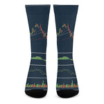 Stock Candlestick And Indicators Print Crew Socks