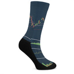 Stock Candlestick And Indicators Print Crew Socks
