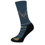 Stock Candlestick And Indicators Print Crew Socks