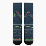 Stock Candlestick And Indicators Print Crew Socks