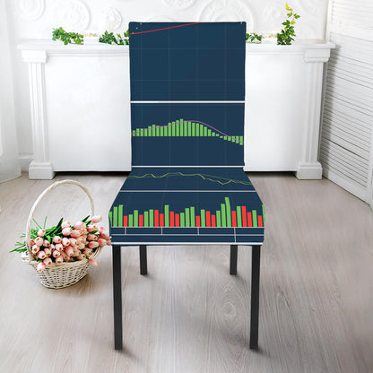 Stock Candlestick And Indicators Print Dining Chair Slipcover