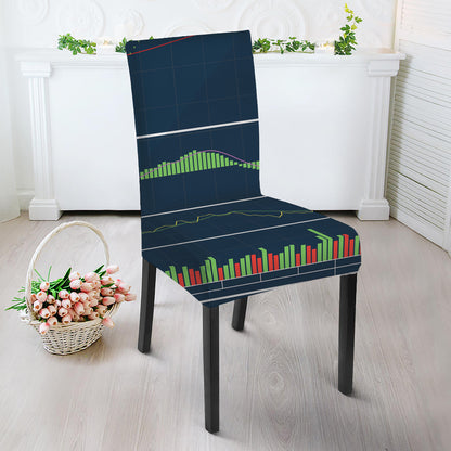 Stock Candlestick And Indicators Print Dining Chair Slipcover