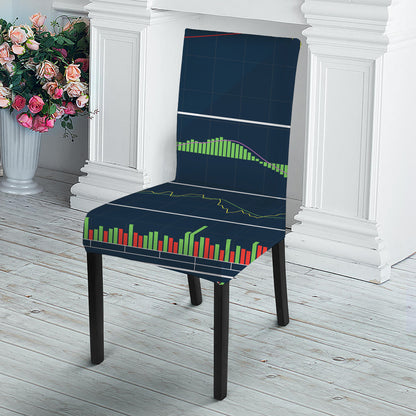 Stock Candlestick And Indicators Print Dining Chair Slipcover