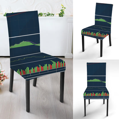 Stock Candlestick And Indicators Print Dining Chair Slipcover
