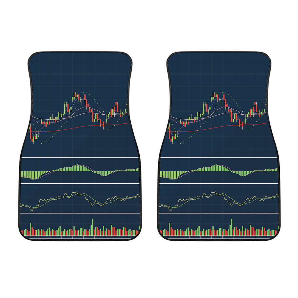 Stock Candlestick And Indicators Print Front Car Floor Mats