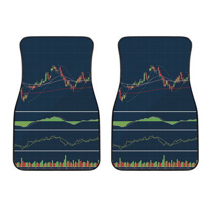 Stock Candlestick And Indicators Print Front Car Floor Mats