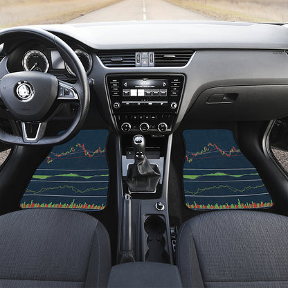 Stock Candlestick And Indicators Print Front Car Floor Mats