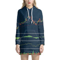 Stock Candlestick And Indicators Print Pullover Hoodie Dress