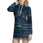 Stock Candlestick And Indicators Print Hoodie Dress
