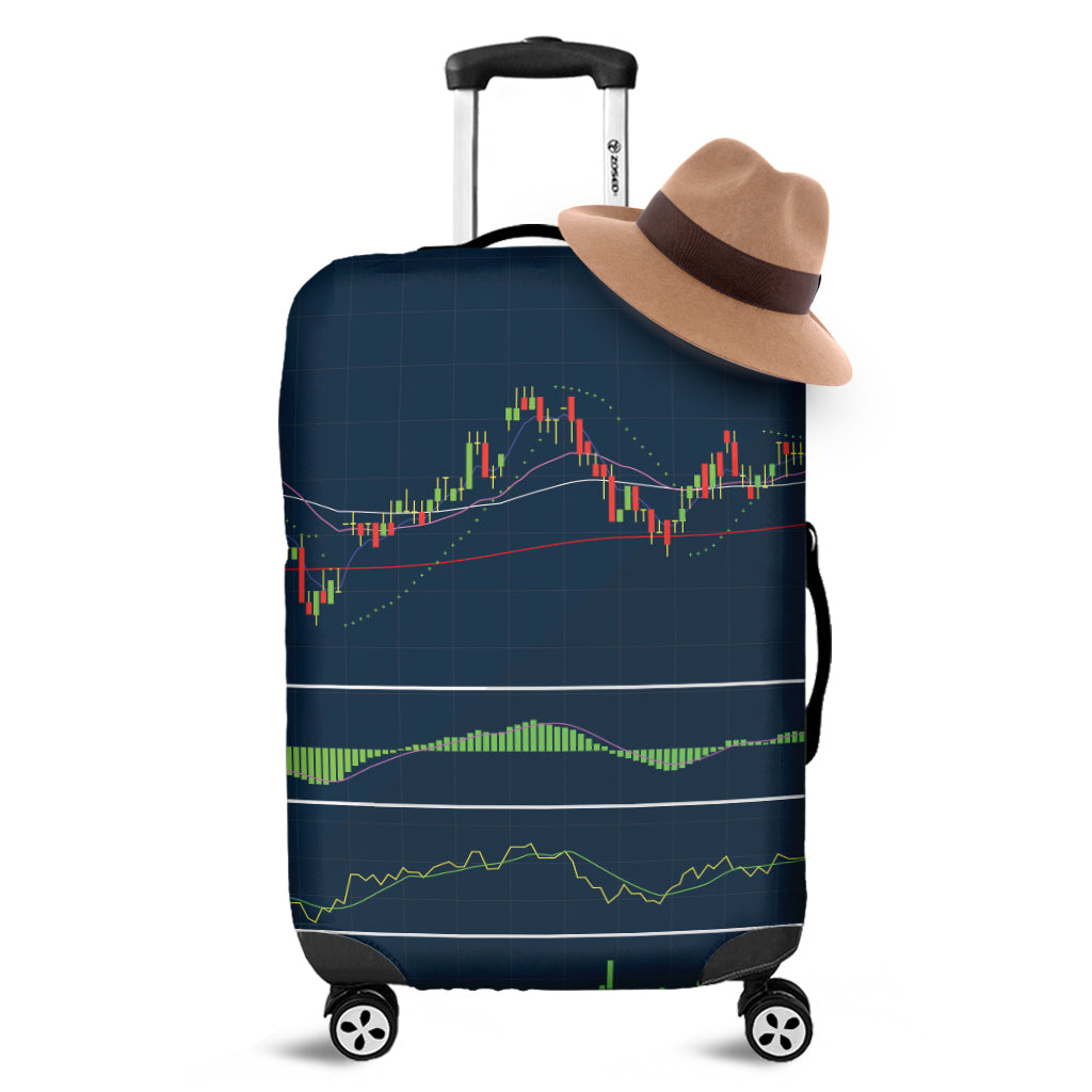 Stock Candlestick And Indicators Print Luggage Cover