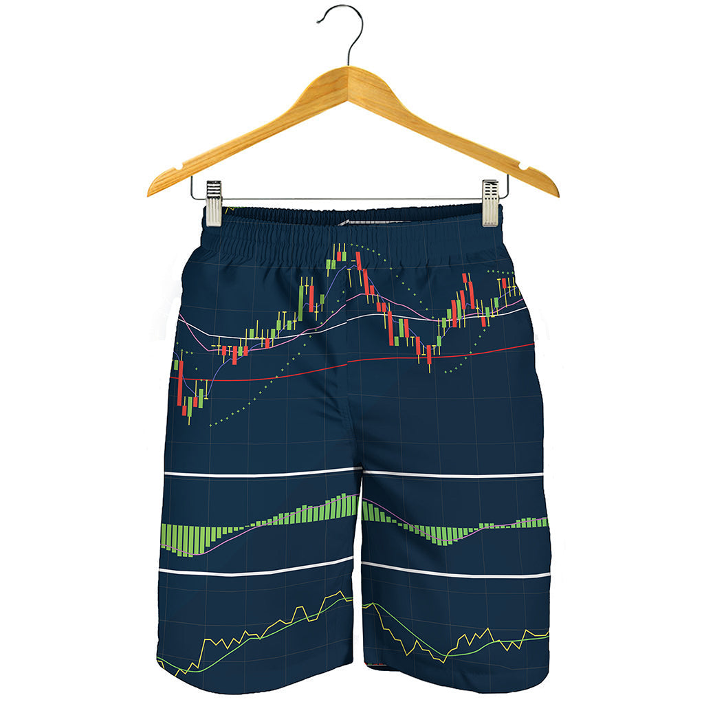 Stock Candlestick And Indicators Print Men's Shorts