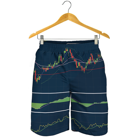 Stock Candlestick And Indicators Print Men's Shorts