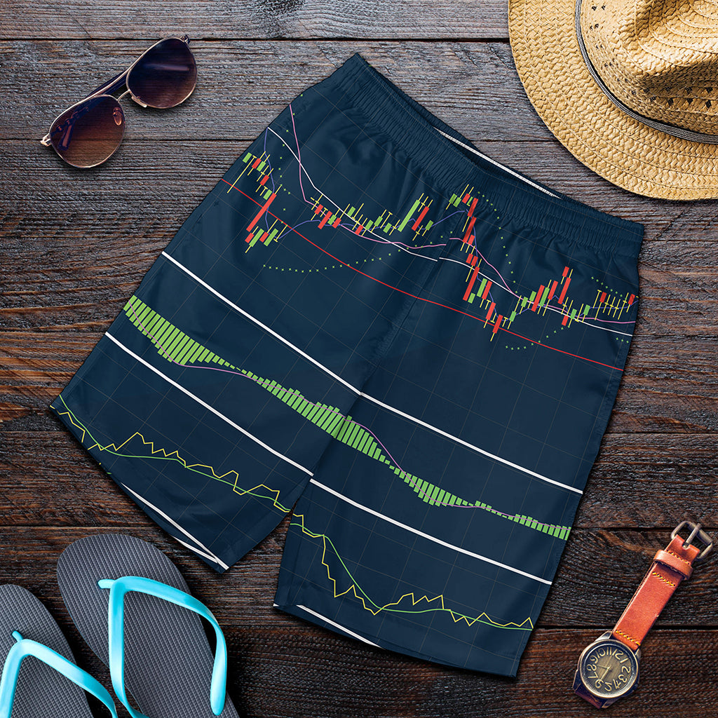 Stock Candlestick And Indicators Print Men's Shorts