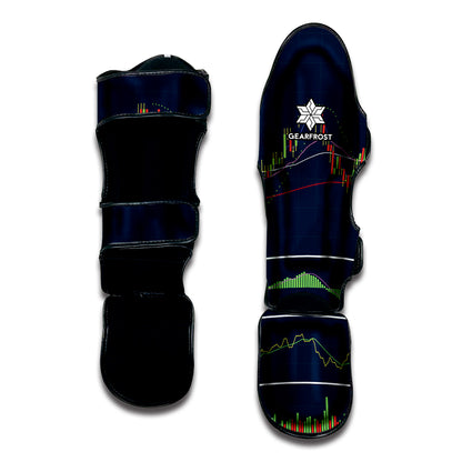 Stock Candlestick And Indicators Print Muay Thai Shin Guard