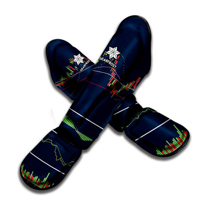Stock Candlestick And Indicators Print Muay Thai Shin Guard
