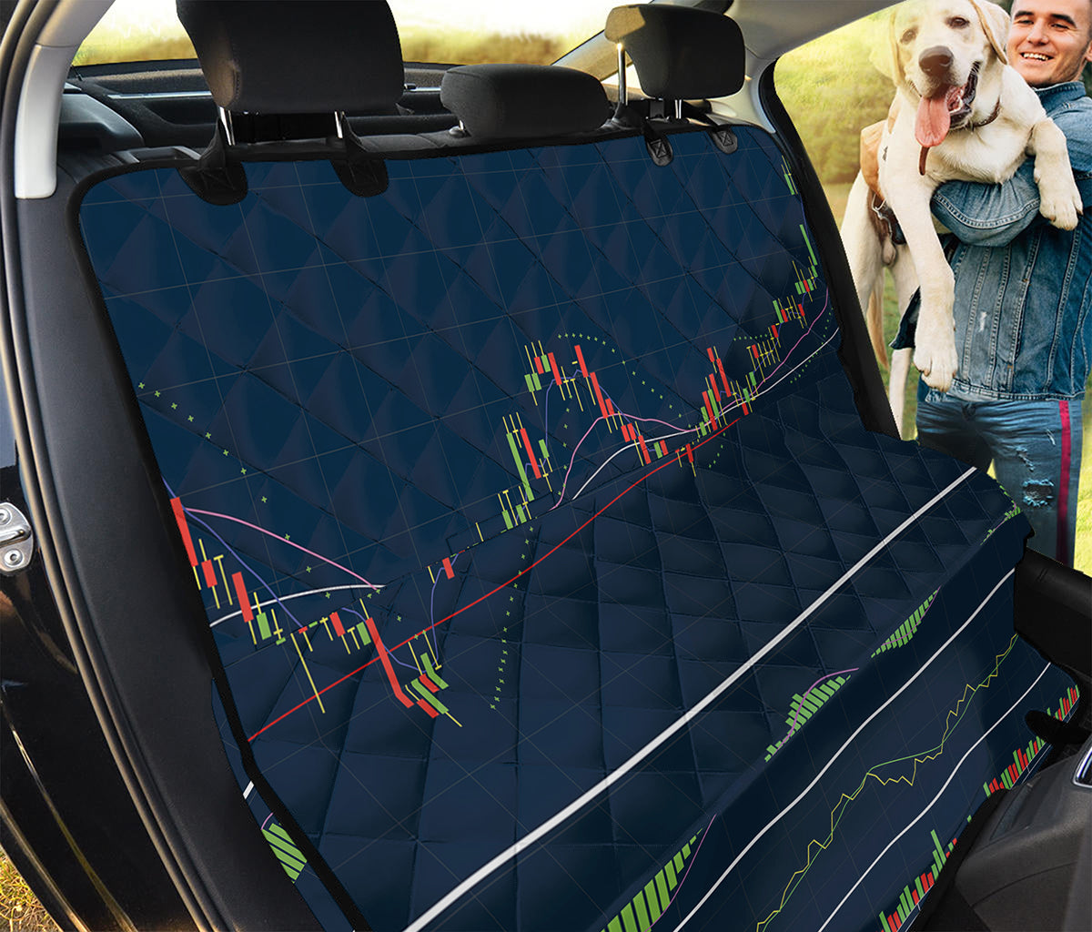 Stock Candlestick And Indicators Print Pet Car Back Seat Cover
