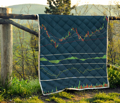 Stock Candlestick And Indicators Print Quilt