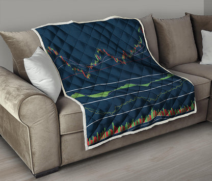 Stock Candlestick And Indicators Print Quilt