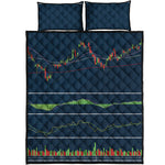 Stock Candlestick And Indicators Print Quilt Bed Set