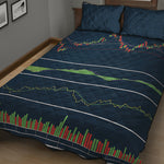 Stock Candlestick And Indicators Print Quilt Bed Set