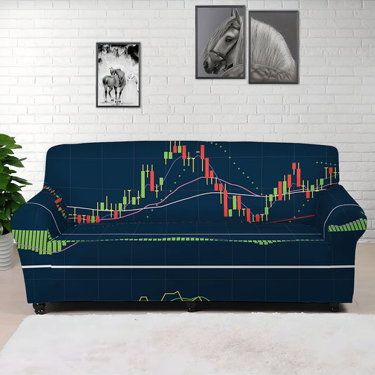 Stock Candlestick And Indicators Print Sofa Cover