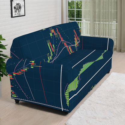 Stock Candlestick And Indicators Print Sofa Cover