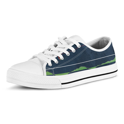 Stock Candlestick And Indicators Print White Low Top Shoes