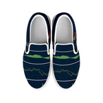 Stock Candlestick And Indicators Print White Slip On Shoes