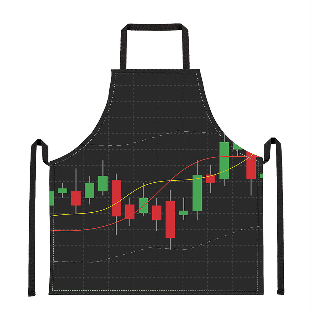 Stock Market Candlestick Print Apron