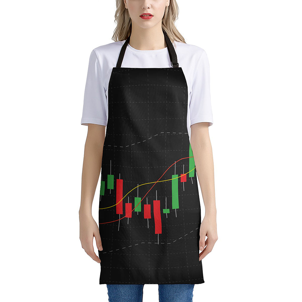 Stock Market Candlestick Print Apron