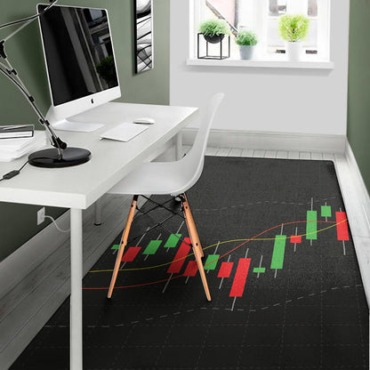 Stock Market Candlestick Print Area Rug