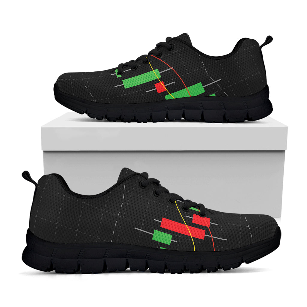 Stock Market Candlestick Print Black Sneakers