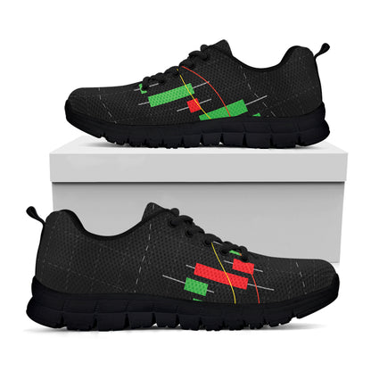 Stock Market Candlestick Print Black Sneakers