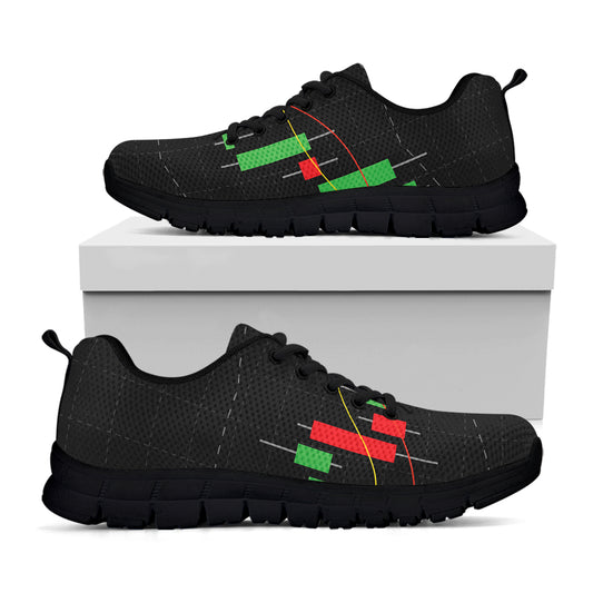 Stock Market Candlestick Print Black Sneakers