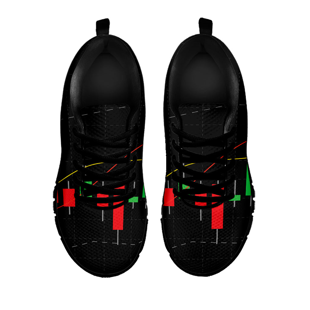 Stock Market Candlestick Print Black Sneakers