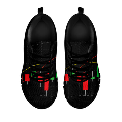 Stock Market Candlestick Print Black Sneakers