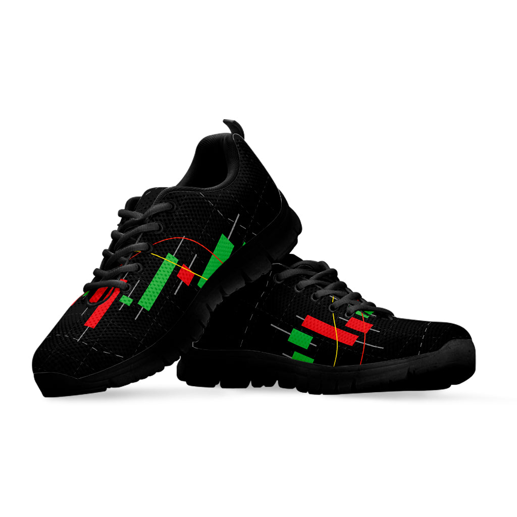 Stock Market Candlestick Print Black Sneakers