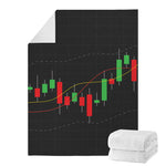 Stock Market Candlestick Print Blanket