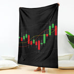 Stock Market Candlestick Print Blanket