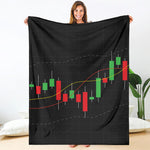 Stock Market Candlestick Print Blanket