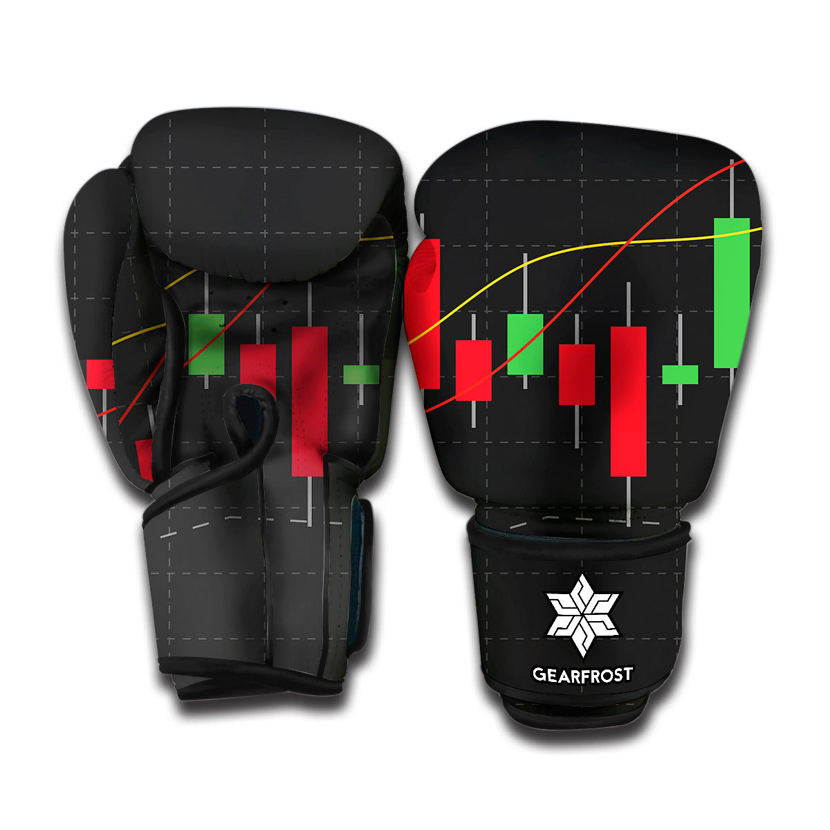 Stock Market Candlestick Print Boxing Gloves