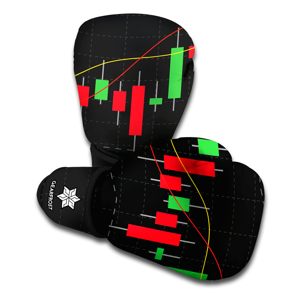 Stock Market Candlestick Print Boxing Gloves